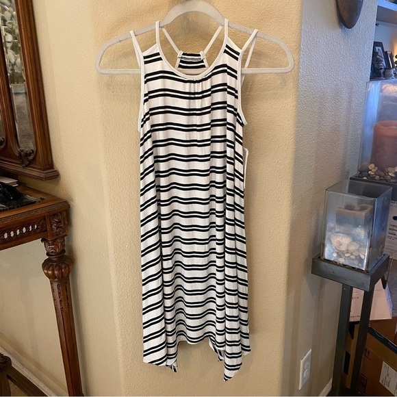 Nordstrom Other - NWT~NORDSTROM Girls Black & White Stripe Asymmetrical Summer Dress Size XL 14/16